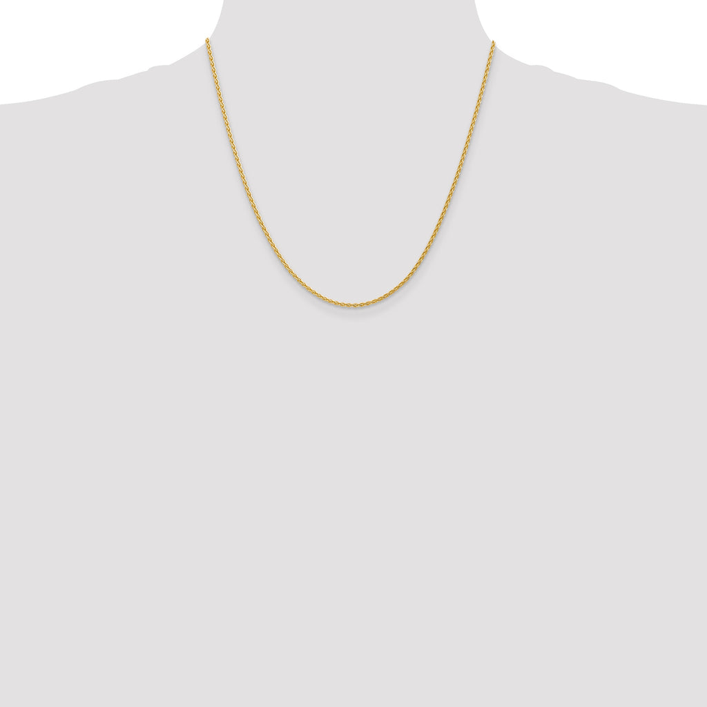 14K yellow gold wheat chain necklace.