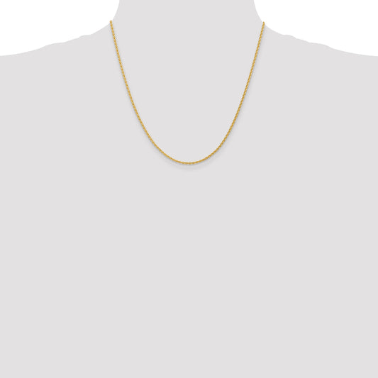 14K yellow gold wheat chain necklace.