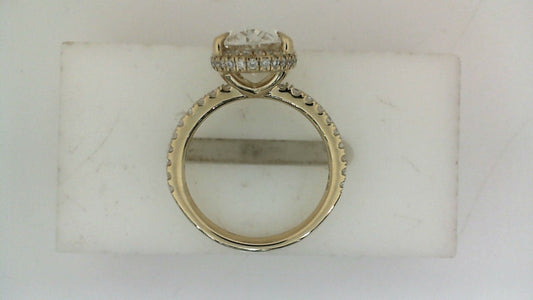 ReMARKable Designs Hidden Accent Side Stone Lab-Grown Diamond Complete Engagement Ring in 14 Karat Yellow Gold, Size 7
