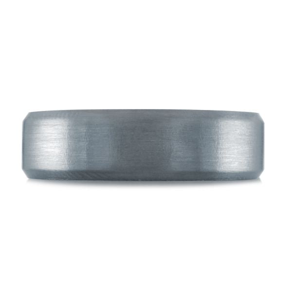Men's carved tantalum band, white-grey finish.