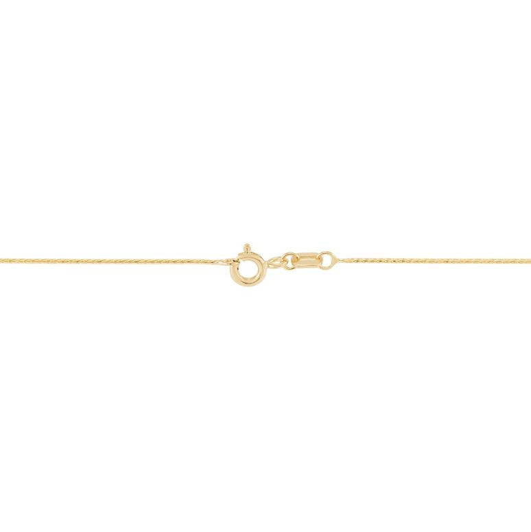 14K yellow gold wheat chain with clasp.