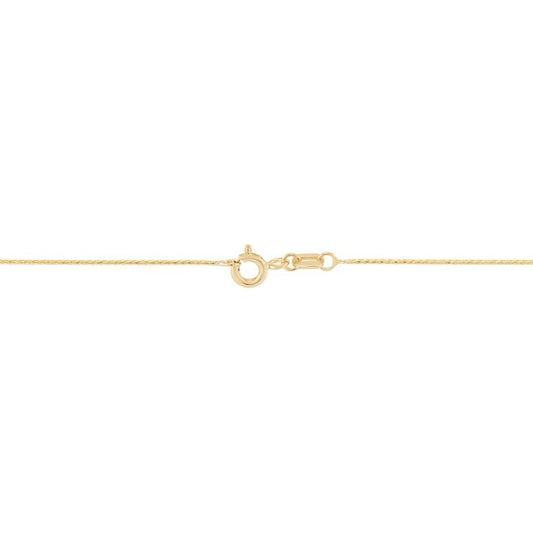 14K yellow gold wheat chain with clasp.