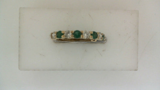 IRENA JEWELS Medium Hoop Emerald Color Gemstone Earrings in 14 Karat Yellow Gold with 8 Round Emeralds 0.50ctw