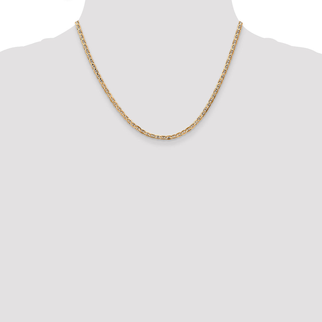 14K yellow gold anchor chain necklace.