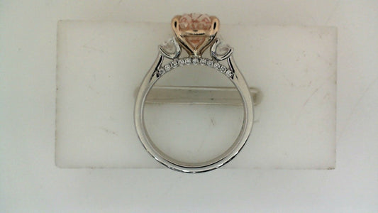 ReMARKable Designs Hidden Accent Side Stone Lab-Grown Diamond Complete Engagement Ring in 14 Karat White Gold with 2.72ct Oval Lab-Grown Diamond, Clarity: VS1