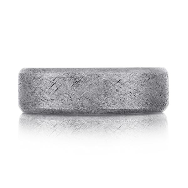 Tantalum grey carved band, satin finish.