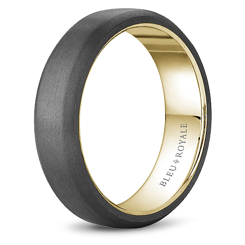 Tantalum ring with yellow-grey satin finish.