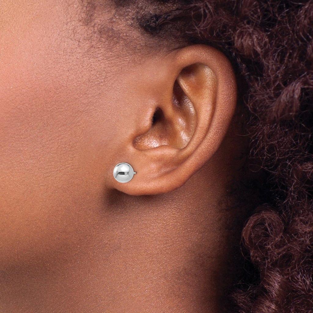 14K White Gold Polished Stud Earrings