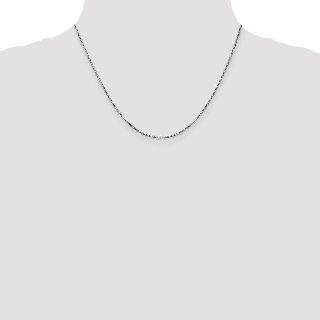 14K white gold box chain necklace.