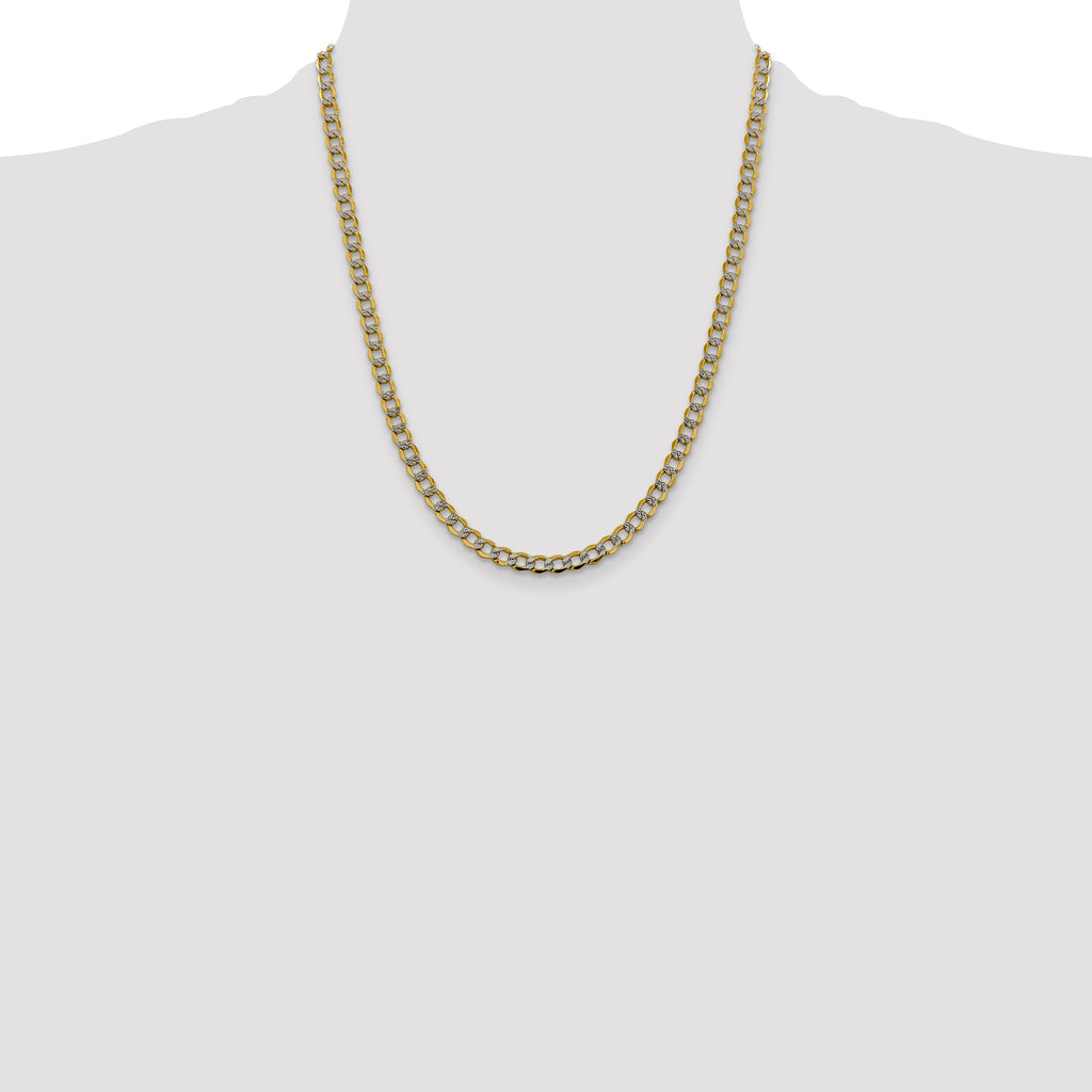 Two-tone gold curb chain necklace.