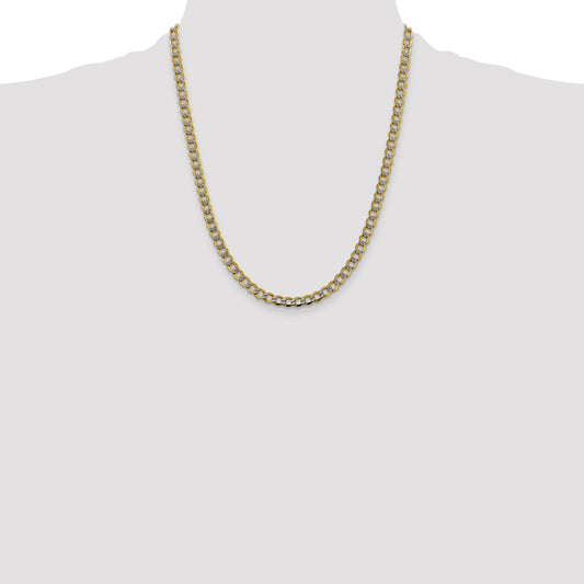 Two-tone gold curb chain necklace.