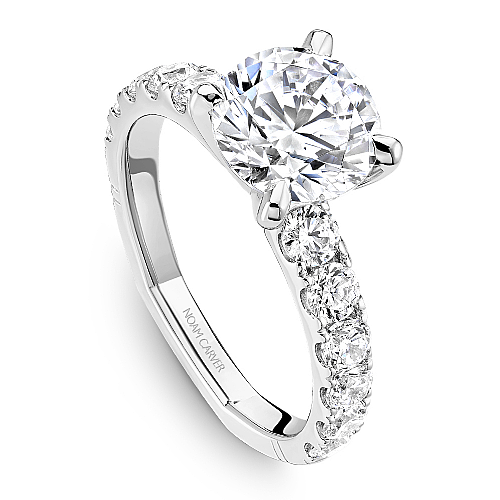 Side Stone Natural Diamond Semi-Mount Engagement R