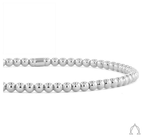 Stretch Bracelet (No Stones) in 18 Karat White