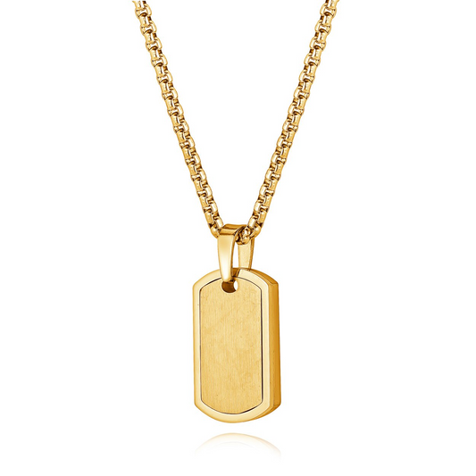 Pendant Necklace (No Stones) in Stainless Steel Yellow