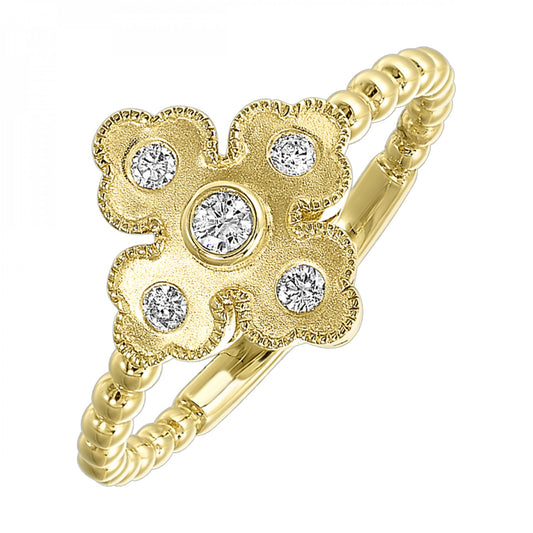 Natural Diamond Fashion Ring in 14 Karat Yellow with 0.12ctw Round Diamonds