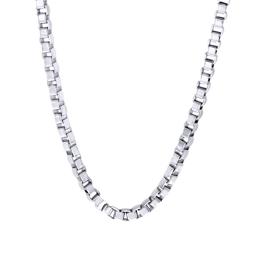 Stainless steel 5mm box chain necklace.