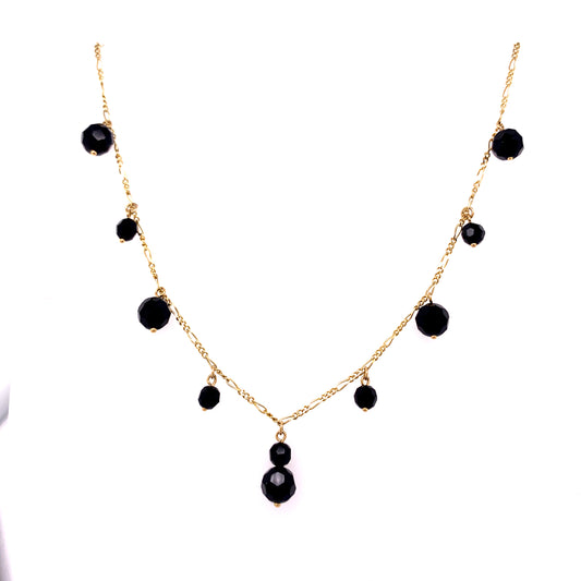 Station Color Gemstone Necklace in 14 Karat Yellow
