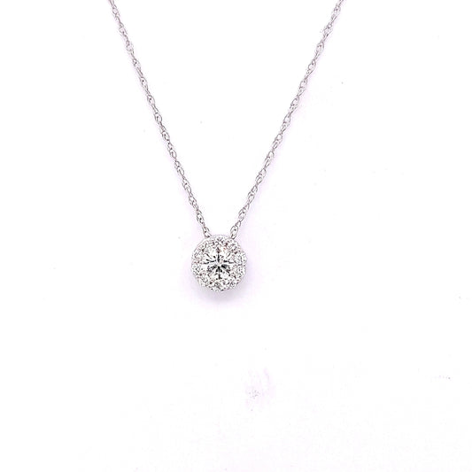 Lab-Grown Diamond Necklace in 14 Karat White with 0.23ctw Round Lab Grown Diamonds