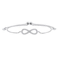 Bolo Simulated Diamond Bracelet in Sterling Silver