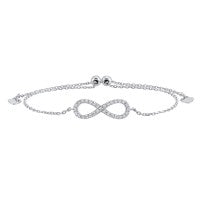 Sterling silver bracelet with infinity design.