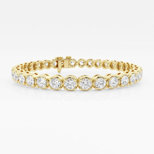 14K yellow gold bracelet with round diamonds.