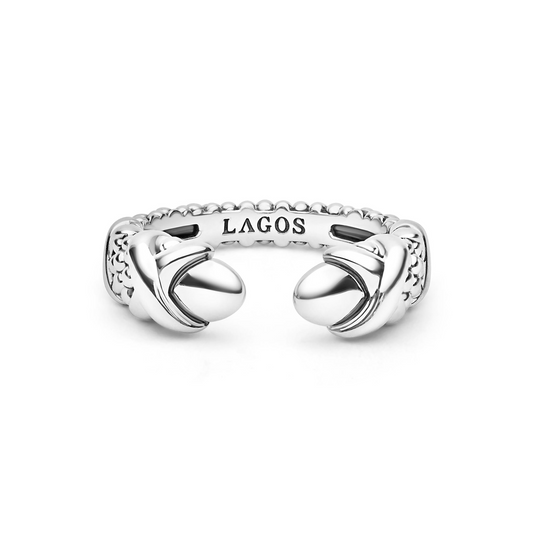 Lagos Signature Caviar Collection Fashion Ring (No Stones) in Sterling Silver White 6MM
