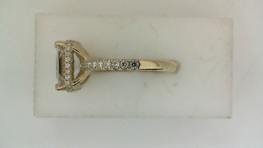 ReMARKable Designs Hidden Accent Side Stone Lab-Grown Diamond Complete Engagement Ring in 14 Karat Yellow Gold, Ladies Size 7