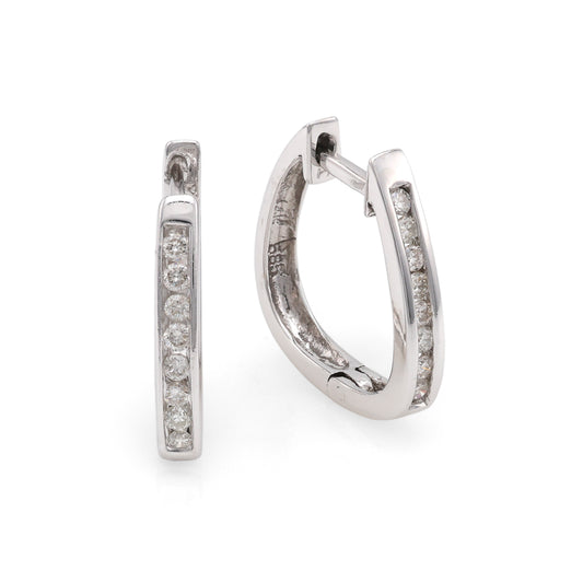 Marks Estate Department 2 Natural Diamond Earrings in 14 Karat White Gold with 0.24ctw I/J SI2-I1 Round Diamonds
