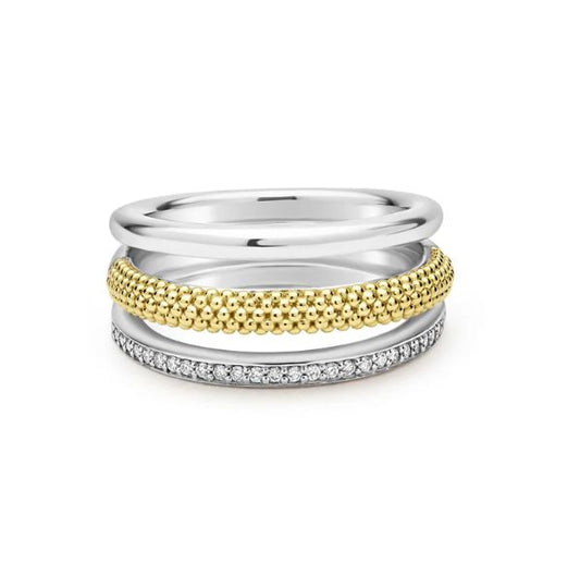 LAGOS Men's Natural Diamond Ring in Sterling Silve