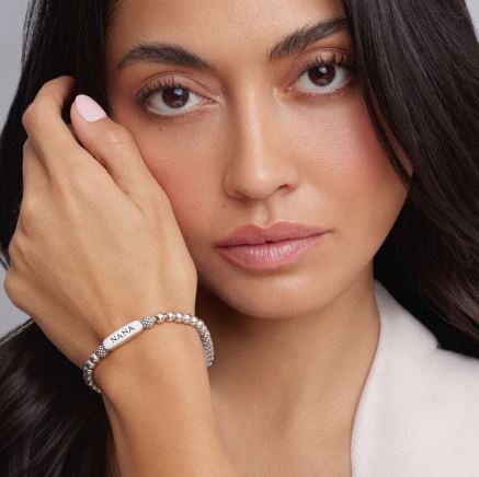 Lagos Signature Caviar Collection Stretch Bracelet (No Stones) in Sterling Silver White