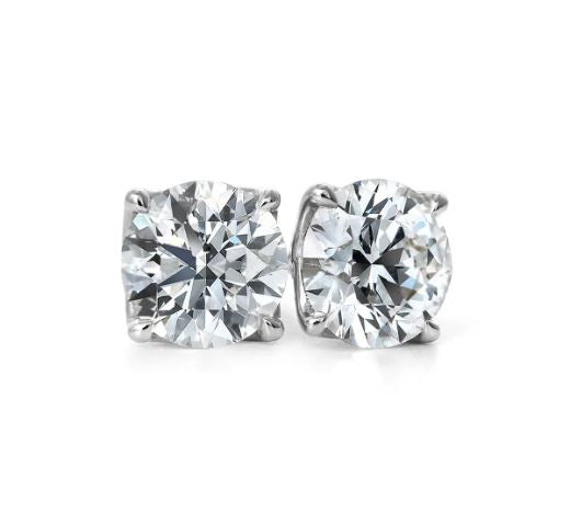 DIALOG SOLUTIONS INC Studs in 18 Karat White Gold with 1.08ctw of Round Lab-Grown Diamonds