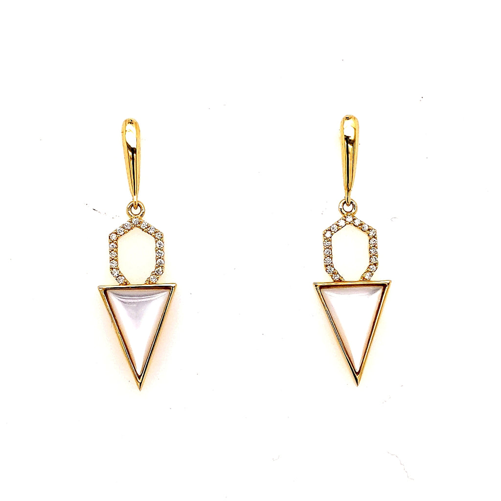 Trillian Mother of Pearl drop earrings.