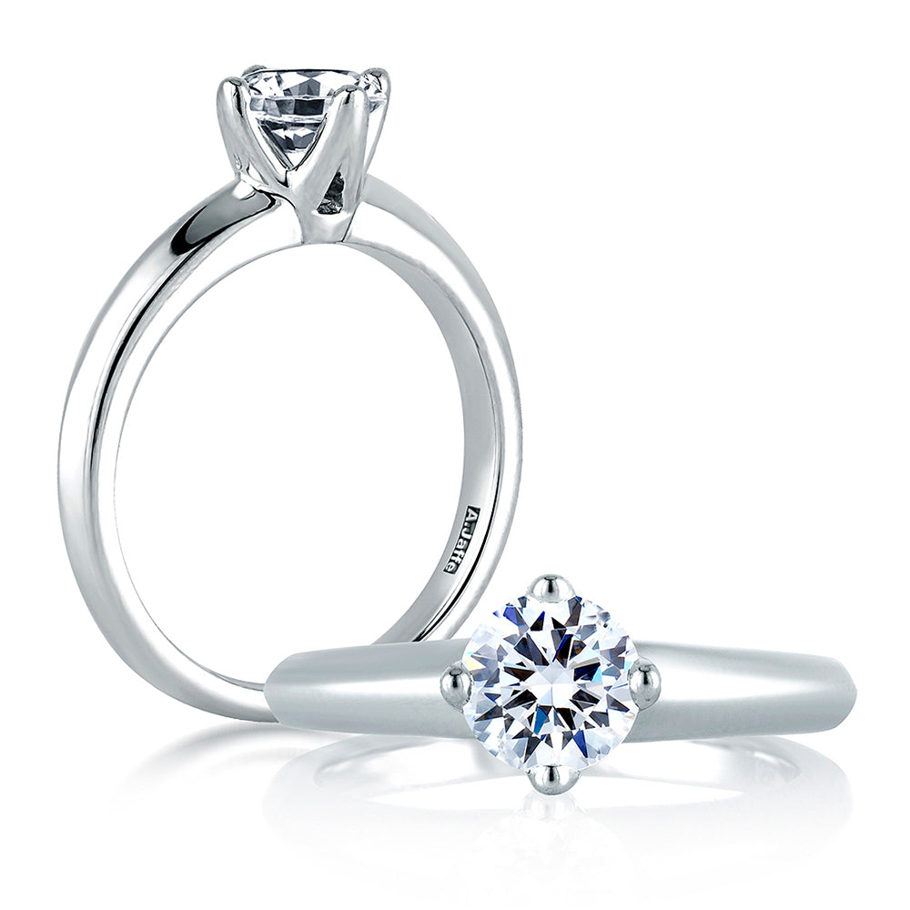 Solitaire Solitaire Semi-Mount Engagement Ring in 18 Karat White