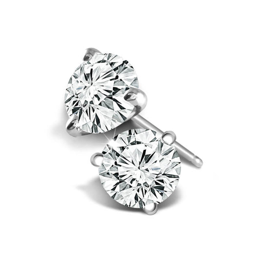 ReMARKable Designs Natural Diamond Earth Mined Diamond Studs in 14 Karat White Gold with 0.50ctw Round Diamonds