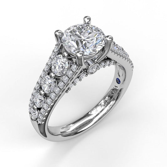 Diamond Accent Mined Diamond Engagement Ring in 14 Karat White with 0.84ctw G/H SI1 Round Diamonds