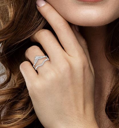 ReMARKable Designs Natural Diamond Band in 14 Karat White Gold with 0.36ctw Various Shapes Diamonds, Clarity: SI2-I1, Color: G/H