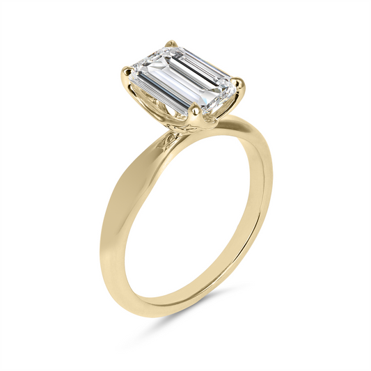 DIALOG SOLUTIONS INC Solitaire Complete Engagement Ring in 18 Karat Yellow Gold with 2.27ctw of Round Lab-Grown Diamonds, Clarity: VVS2, Color: E