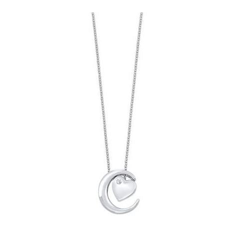 Sterling silver heart necklace with diamond.