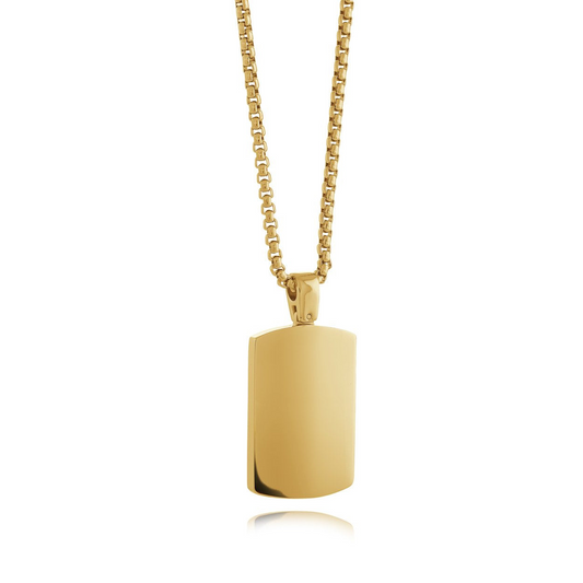 Pendant Necklace (No Stones) in Stainless Steel Yellow