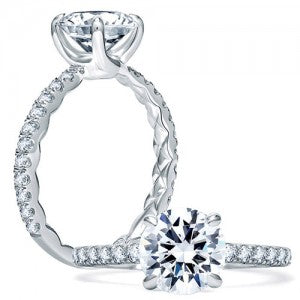 Diamond Accent Mined Diamond Engagement Ring in 14 Karat White with 0.33ctw G/H VS2 Round Diamonds