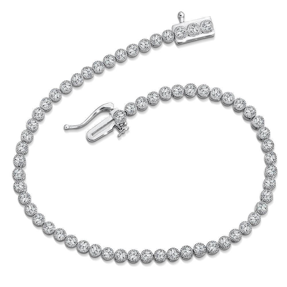 14K white gold diamond bracelet.