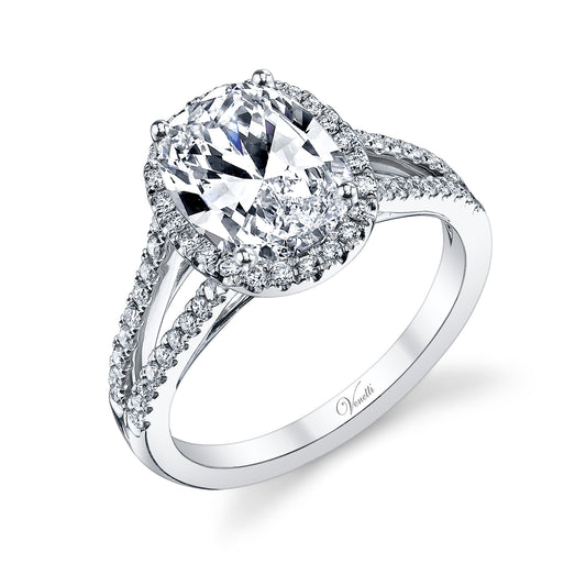 Halo Mined Diamond Engagement Ring in 14 Karat White with 0.40ctw G/H VS2-SI1 Round Diamonds