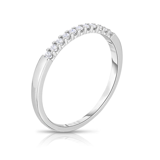Marks 89 Earth Mined Diamond Stackable Ladies Wedding Band in 14 Karat White with 0.25ctw Round Diamonds