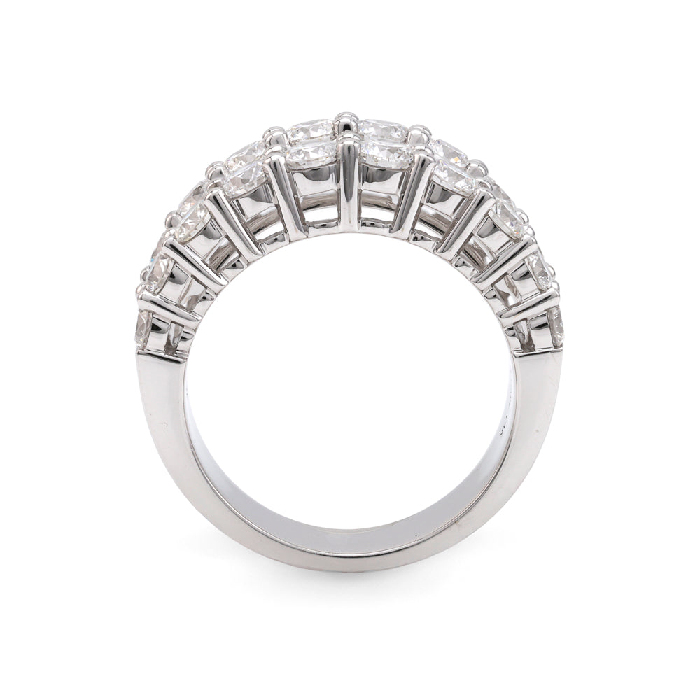 14K white gold diamond band, round and baguette.