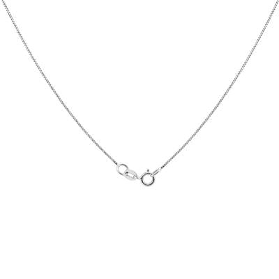 14K white gold box chain necklace.