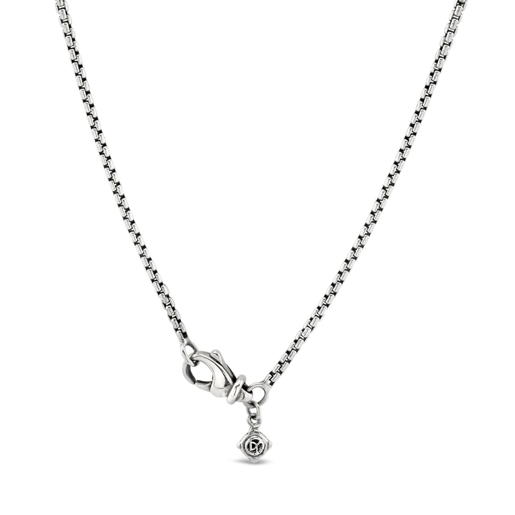 Sterling silver necklace with box chain.