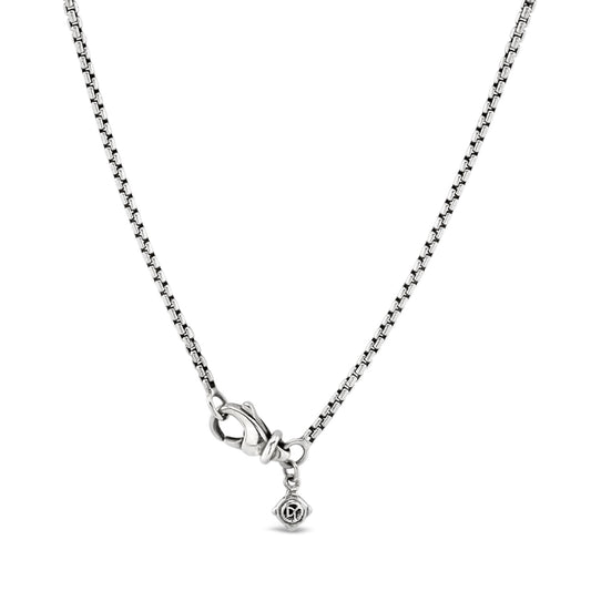 Sterling silver necklace with box chain.