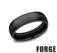 Titanium black carved band, polished finish.