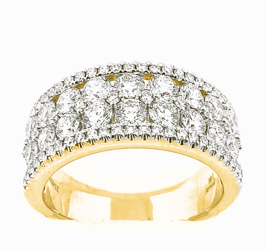 Natural Diamond Ladies Wedding Band in 14 Karat Yellow with 1.89ctw G/H SI1-SI2 Round Diamonds
