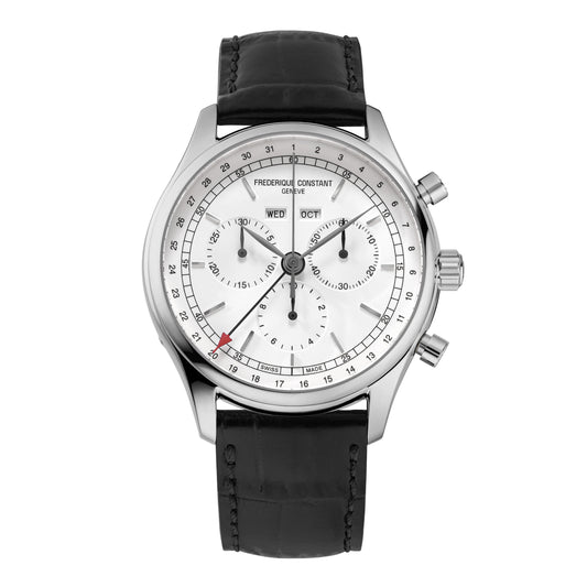 Frederique Constant stainless steel chronograph watch.